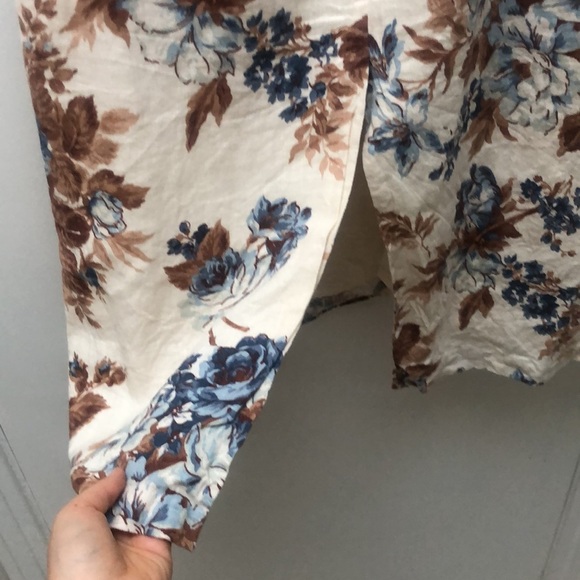 Abercrombie Linen Blend Column Midaxi Skirt (XL)  floral print slit summer - Picture 9 of 9